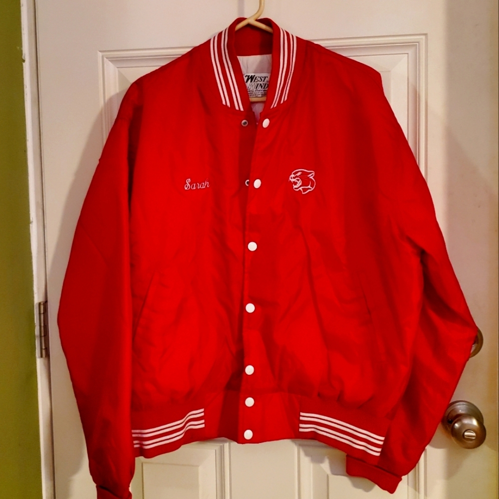 High School cheerleading jacket - red - sz L
